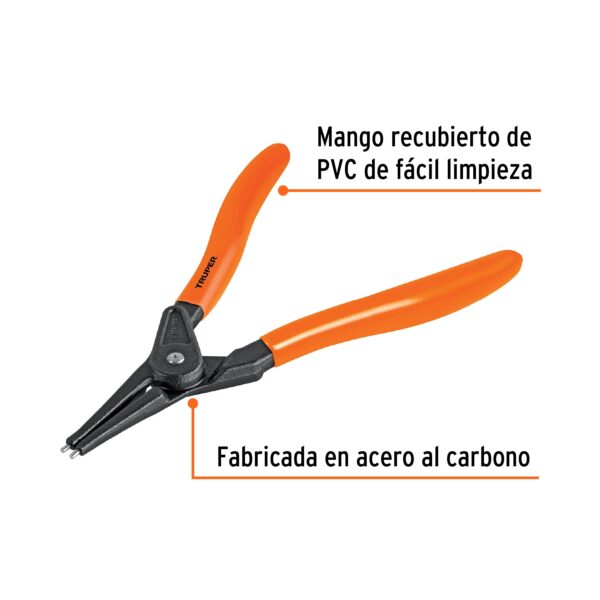 Pinza punta recta 7 para abrir anillos, mango de PVC