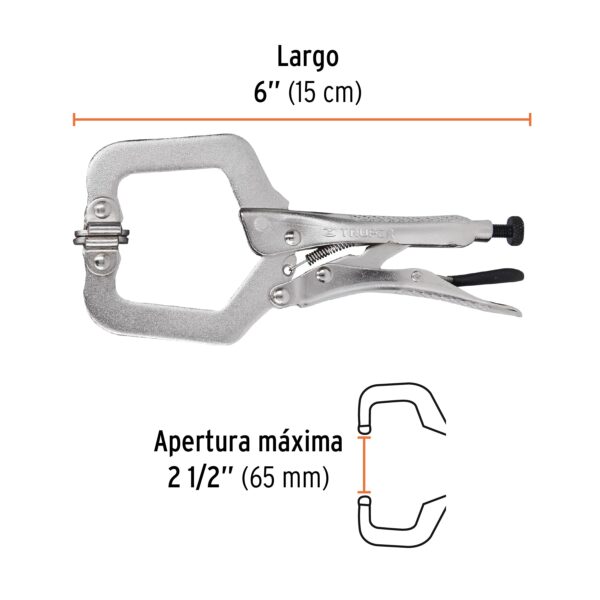 Pinza de presión 6 tipo C con mordaza autoajustable