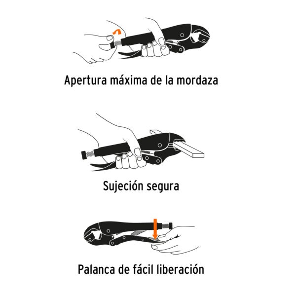 Pinza de presión 4 mordaza curva, Truper