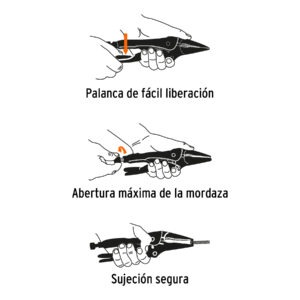 Pinza de presión 6, punta larga, Truper