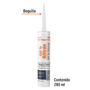 Sellador blanco, 100% de silicón, 280 ml