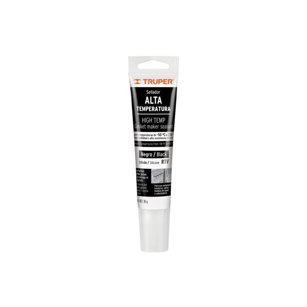Sellador de silicón negro para altas temperaturas, 85 g
